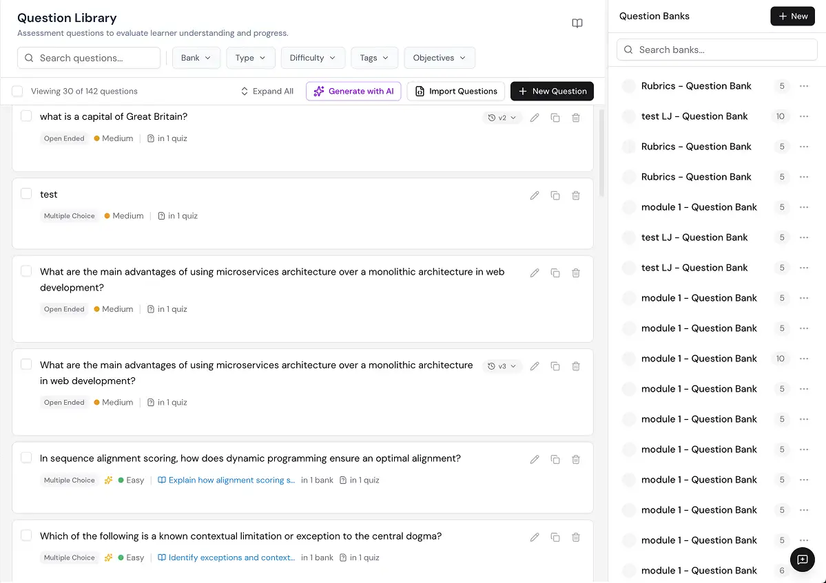 Explore Course Design interface