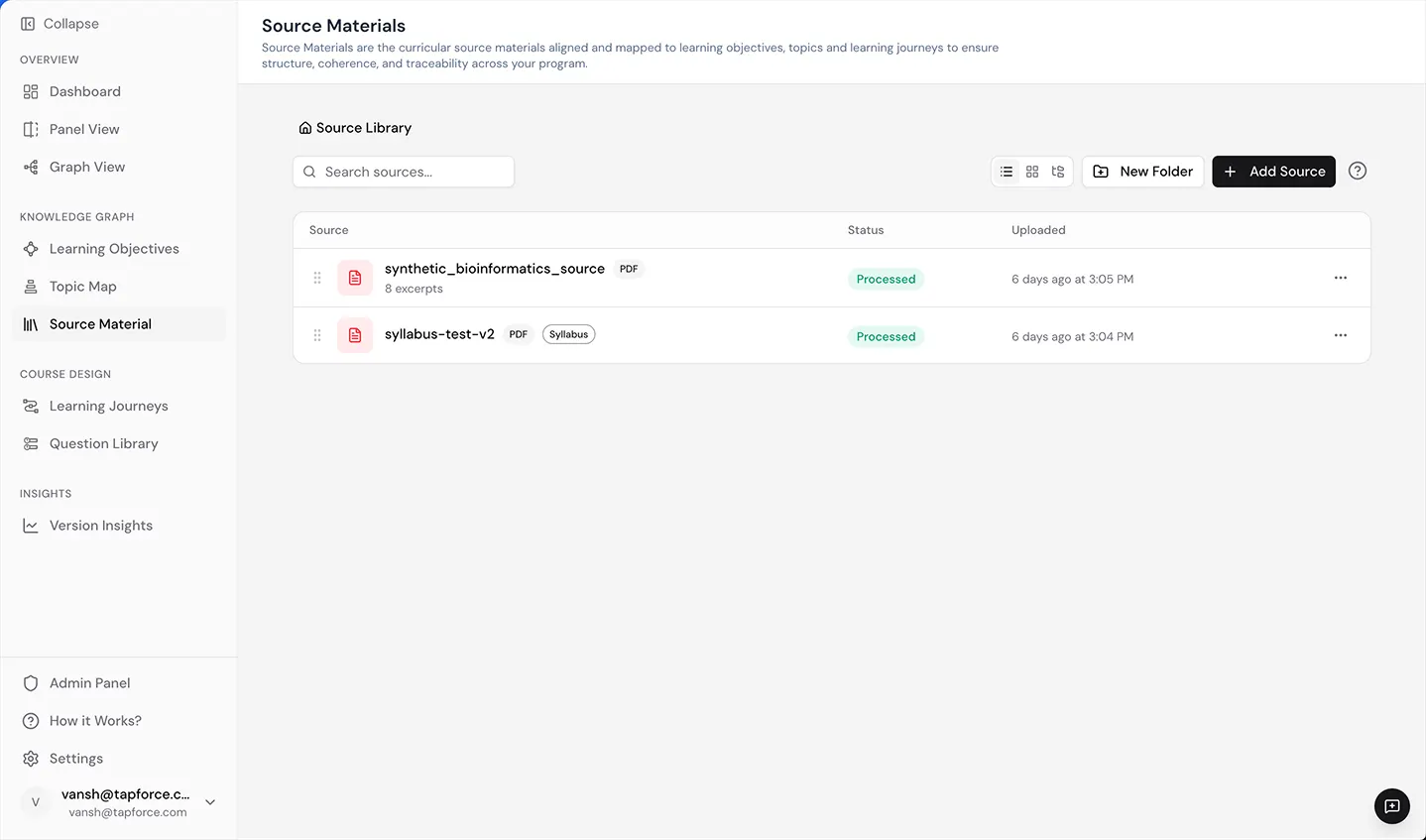 Unified Source Materials Library in Keystone